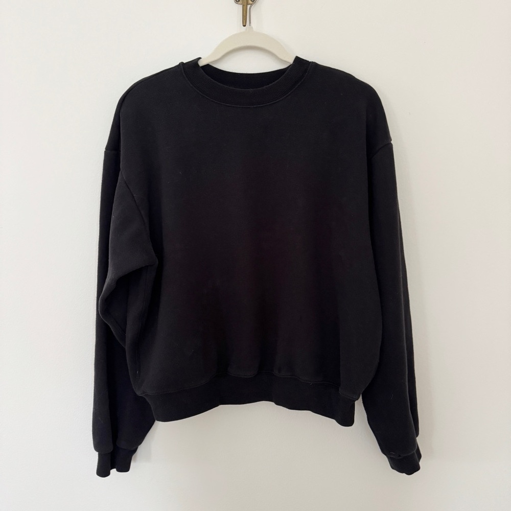 Skims CLASSIC CREWNECK Onyx Crew SWEATSHIRT Cotton Fleece SOFT Loungewear Comfy